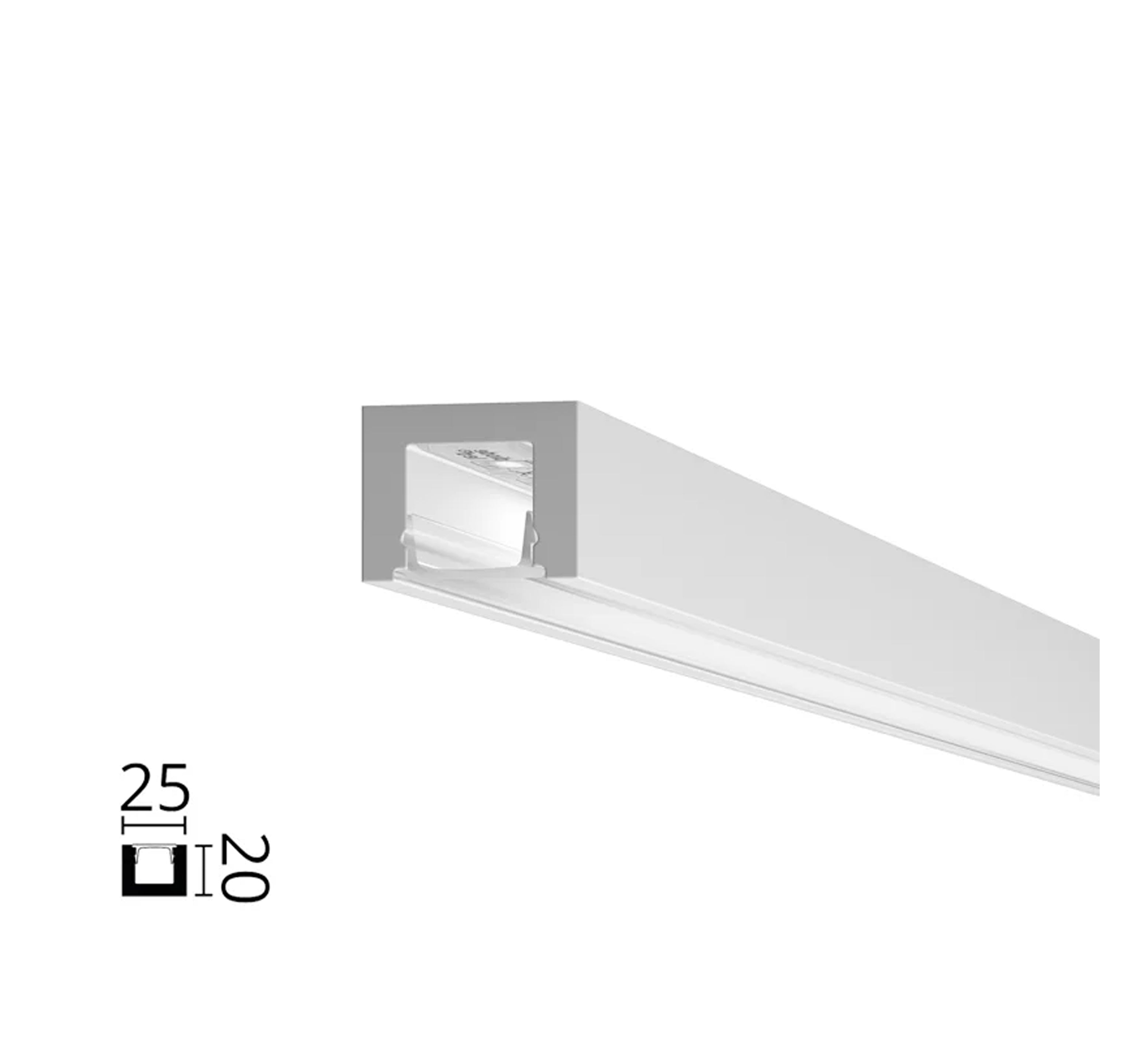 Moldura para Tira LED 2m Diagonal Modern Blanco